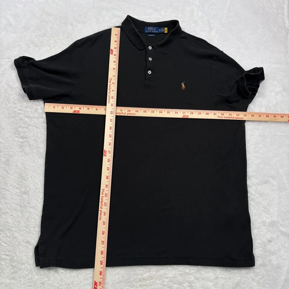 Polo Ralph Lauren Polo Shirt Men XL Black FLESH PONY Short Sleeve Classic Preppy